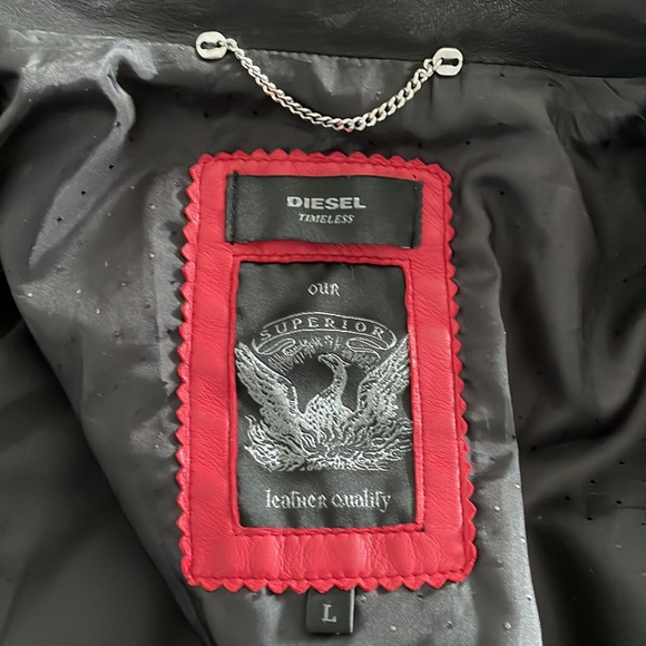 DIESEL LEATHER BIKER JACKET - Picture 4 of 4